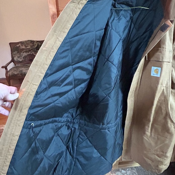 Vintage Carhartt Chore barn duck cloth coat with fur hood made in USA CQ196 - Picture 11 of 16
